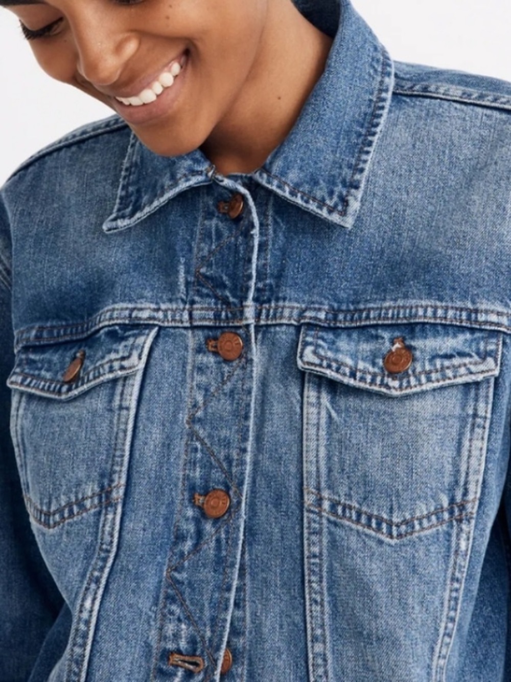 Madewell Faded Blue Denim 70’s Jean Trucker Chore Jacket SZ MED Barn Festival - Picture 14 of 14